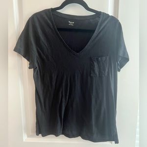 Madewell black V neck tee